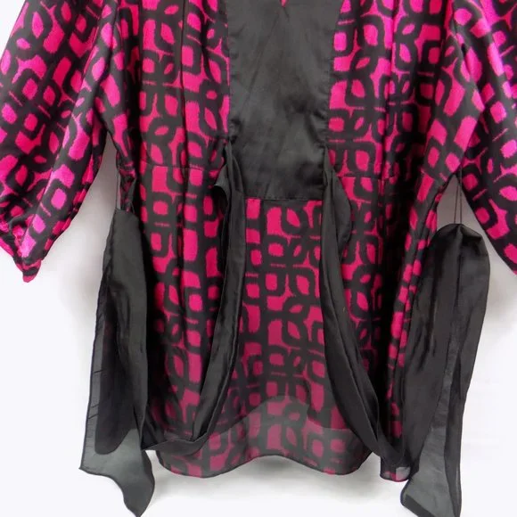 Calvin Klein Satin Feel Tie Back Kimono Style Blouse Size 2X - Picture 3 of 11